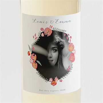 Etiquette de bouteille mariage couronnés