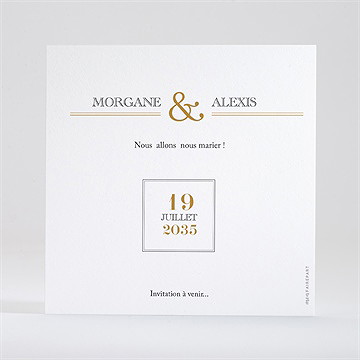 Save the Date mariage lettre moderne - Dos de la carte