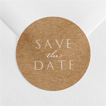 Sticker mariage kraft épuré pochette