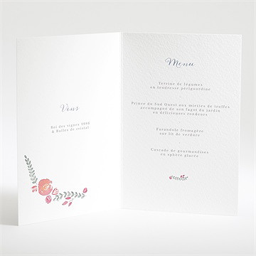 Menu mariage couronnés - Intérieur du menu