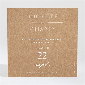 Save the Date mariage kraft épuré - Dos save  the date