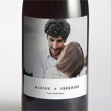 Etiquette de bouteille mariage epuré