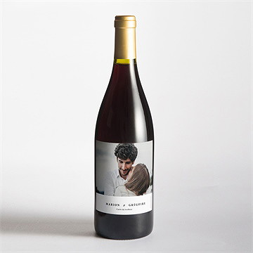 Etiquette de bouteille mariage epuré - Mise en situation