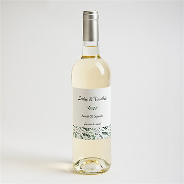 Etiquette de bouteille mariage evidence - Mise en situation