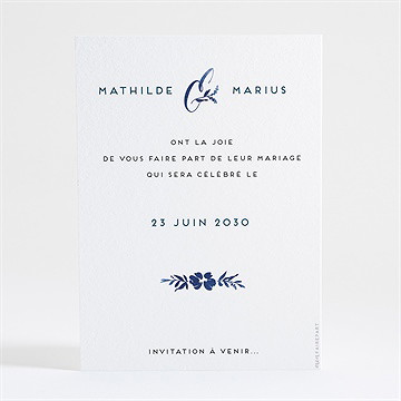 Save the Date mariage aquarelle bleue - Dos de la carte