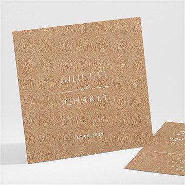 Carton d'invitation mariage kraft épuré