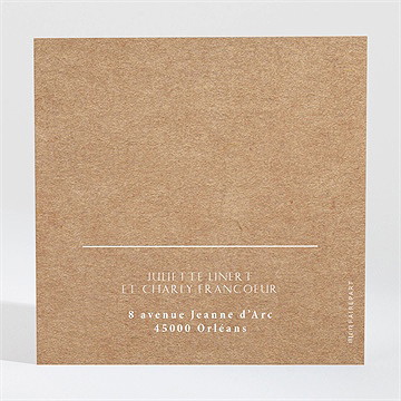 Carton réponse mariage kraft épuré - Dos de la carte réponse