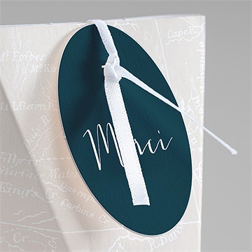 Boîte de dragées mariage notre passeport étui - Détail de la boîte