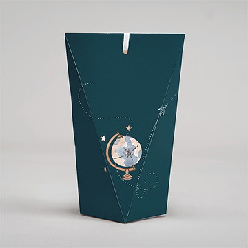 Boîte de dragées mariage notre passeport étui - Dos de la boîte