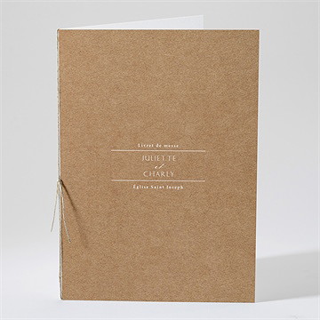 Livret de messe mariage kraft épuré