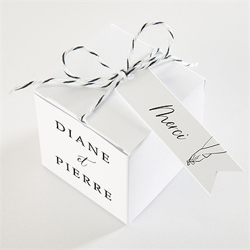 Boîte de dragées mariage belle esquisse - Dessus de la boîte