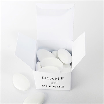 Boîte de dragées mariage belle esquisse - Intérieur de la boîte