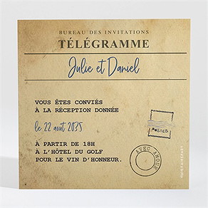 Carton d'invitation mariage notre télégramme