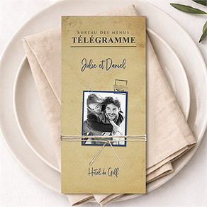 Menu mariage notre télégramme