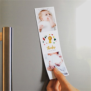 Faire-part naissance petit roi magnet - Mise en situation
