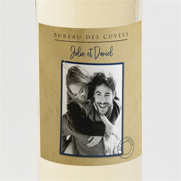 Etiquette de bouteille mariage notre télégramme cocotte