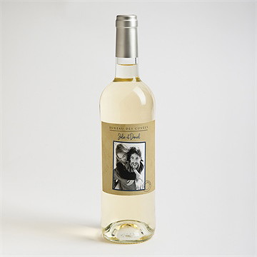 Etiquette de bouteille mariage notre télégramme - Mise en situation