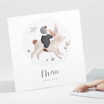 Remerciement naissance petite escapade ronde