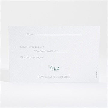 Carton réponse mariage tourbillonnant - Dos du carton