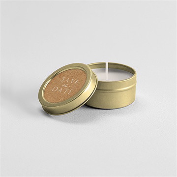 Bougie mariage kraft épuré - Mise en situation
