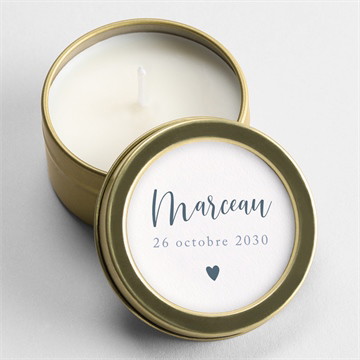 Bougie naissance petit coeur marque-page