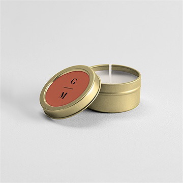 Bougie mariage en terracotta - Mise en situation