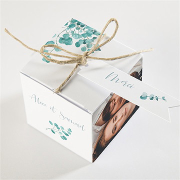 Boîte de dragées mariage tourbillonnant - Dessus de la boîte