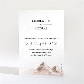 Carton d'invitation mariage la savane - Dos du carton