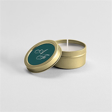 Bougie mariage monogramme - Mise en situation