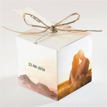 Boîte de dragées mariage la savane - Dos de la boîte