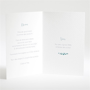 Menu mariage tourbillonnant - Intérieur du menu