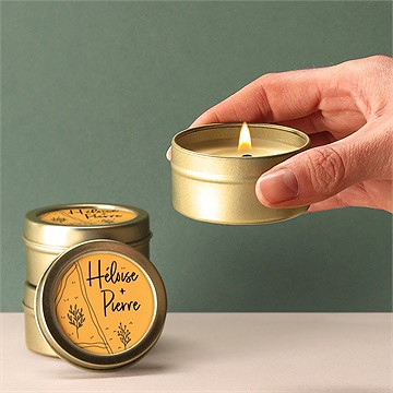 Bougie mariage bohême chic - Bougie allumée