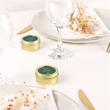 Bougie mariage trésor en médaillon - Mise en situation