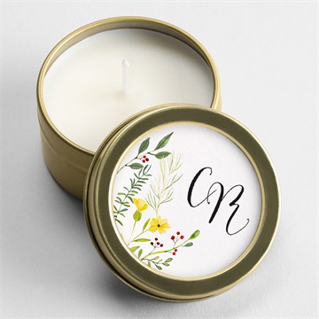 Bougie mariage fleurs des champs