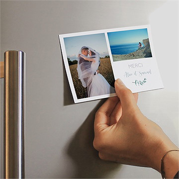 Remerciement mariage tourbillonnant magnet - Mise en situation