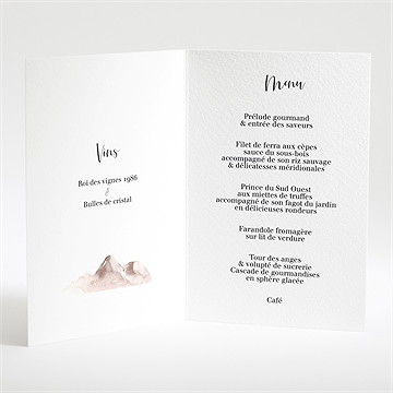 Menu mariage la savane - Intérieur du menu