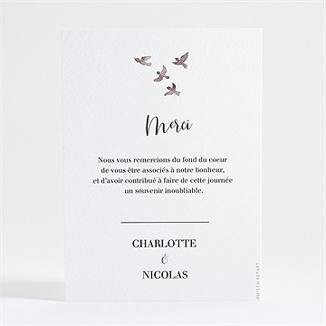 Remerciement mariage la savane - Dos de la carte