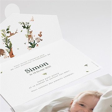 Faire-part naissance petite jungle - Détail du faire-part