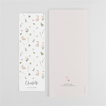 Faire-part naissance champetre - Dos du faire-part