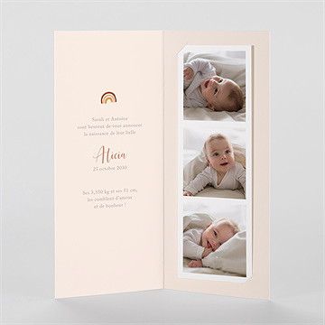 Faire-part naissance enfantine - Intérieur du faire-part