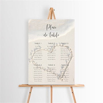 Plan de table mariage dans le sable