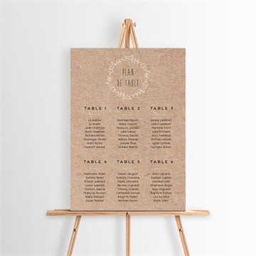Plan de table mariage kraft en folie