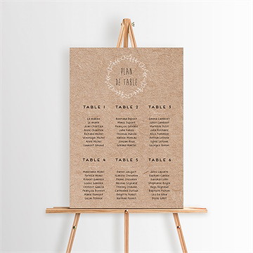 Plan de table mariage kraft en folie