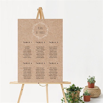 Plan de table mariage kraft en folie - Mise en situation