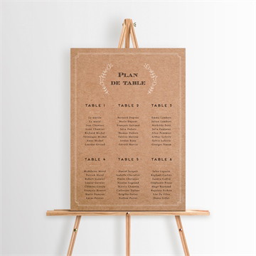Plan de table mariage kraft vintage