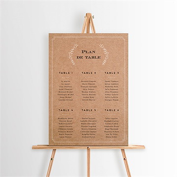 Plan de table mariage kraft vintage