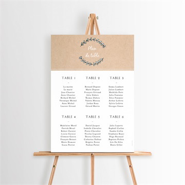 Plan de table mariage avec programme magnet carré