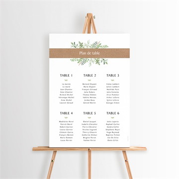 Plan de table mariage nature chic