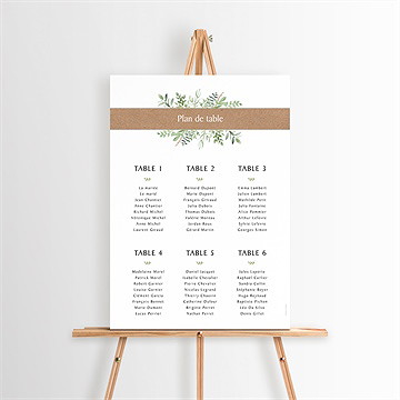 Plan de table mariage nature chic
