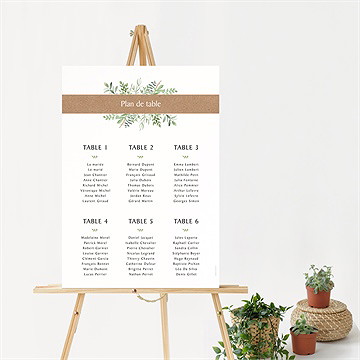 Plan de table mariage nature chic - Mise en situation